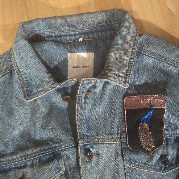 Basic House Plumes Colore'es Denim Jean Jacket - Picture 2 of 9
